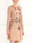 Платье-мини с принтом и длинными рукавами Moschino Boutique  –  Модель Верх-Низ