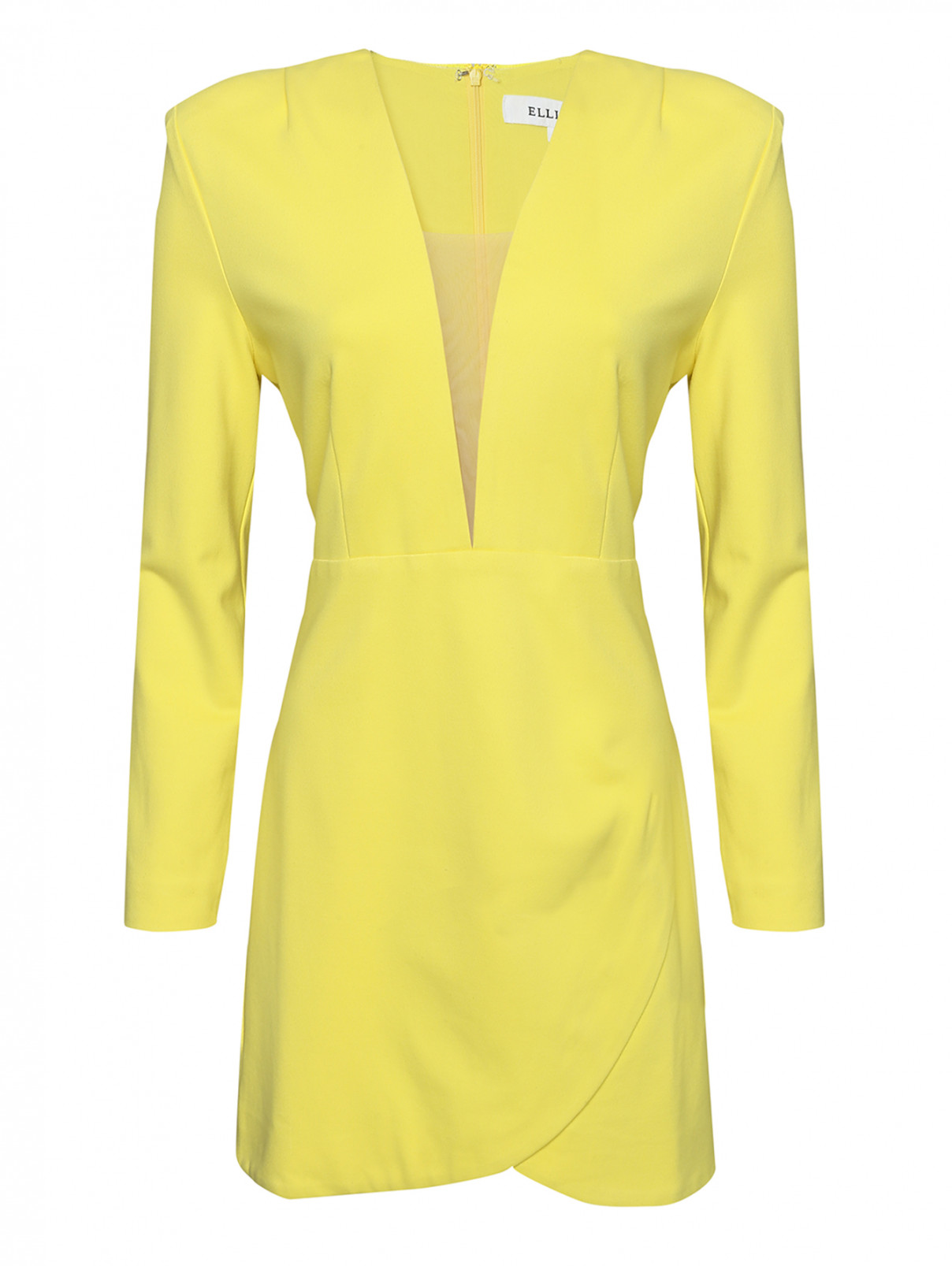 Платье из вискозы с декоративными складками Elliatt  –  Общий вид  – Цвет:  Желтый