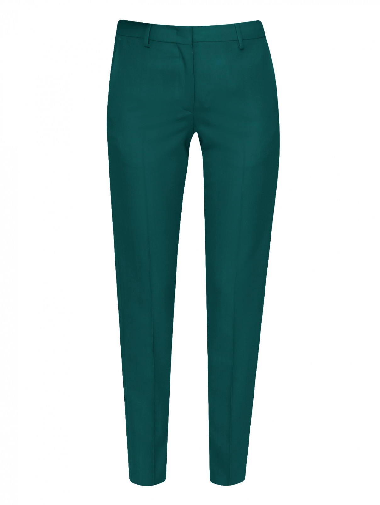 Укороченные брюки из шерсти Paul Smith  –  Общий вид  – Цвет:  Зеленый