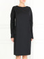 Платье прямого кроя из шерсти с накладным карманом Jean Paul Gaultier  –  Модель Верх-Низ