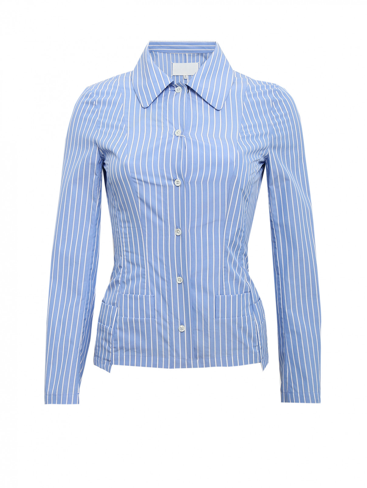 Рубашка из хлопка с узором "полоска" Maison Margiela  –  Общий вид  – Цвет:  Узор