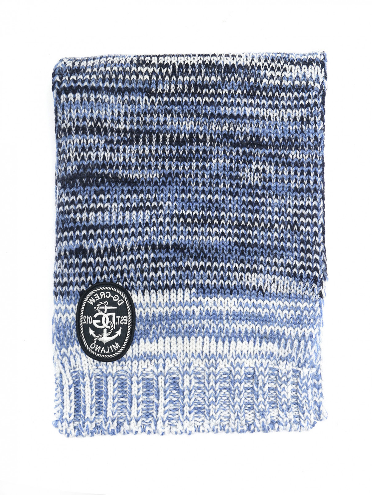 Шарф из шерсти с аппликацией Dolce & Gabbana  –  Обтравка1  – Цвет:  Синий