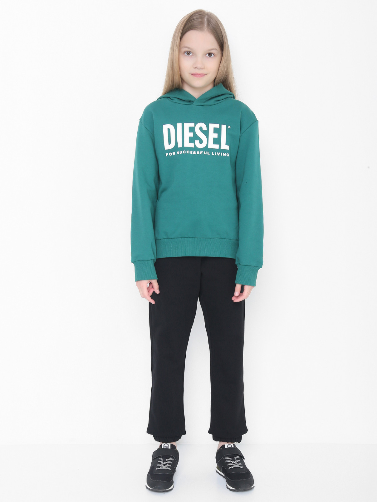 Трикотажные брюки с карманами Diesel  –  МодельОбщийВид  – Цвет:  Черный