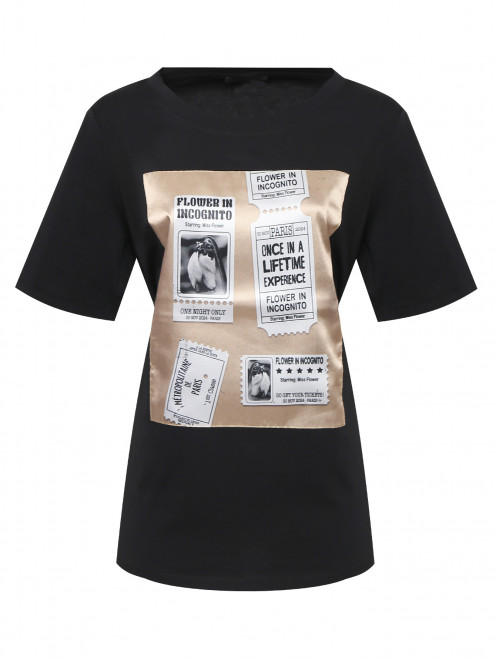 Хлопковая футболка с аппликацией Marina Rinaldi - Общий вид