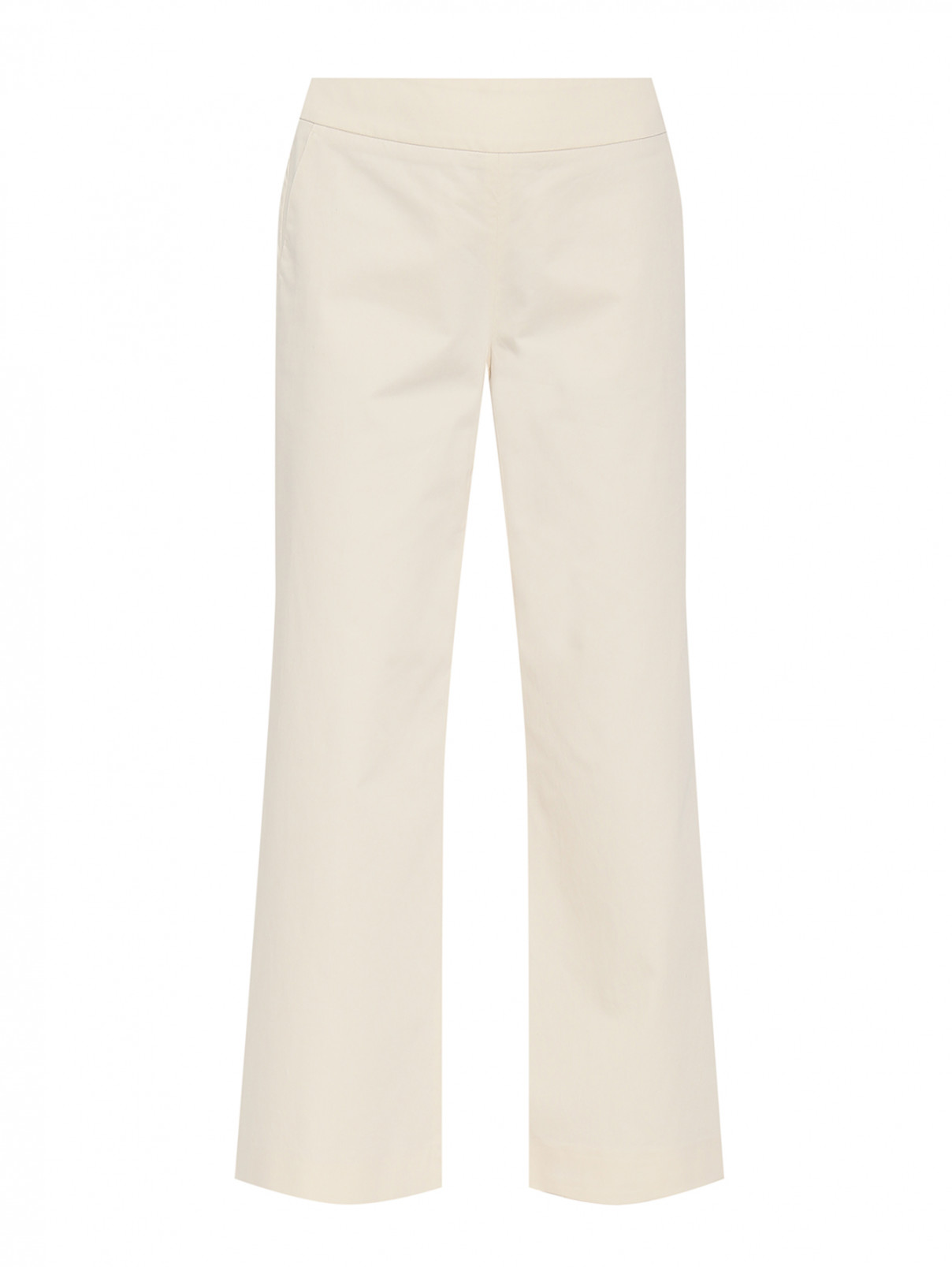 Укороченные брюки из хлопка прямого кроя Windsor  –  Общий вид  – Цвет:  Белый