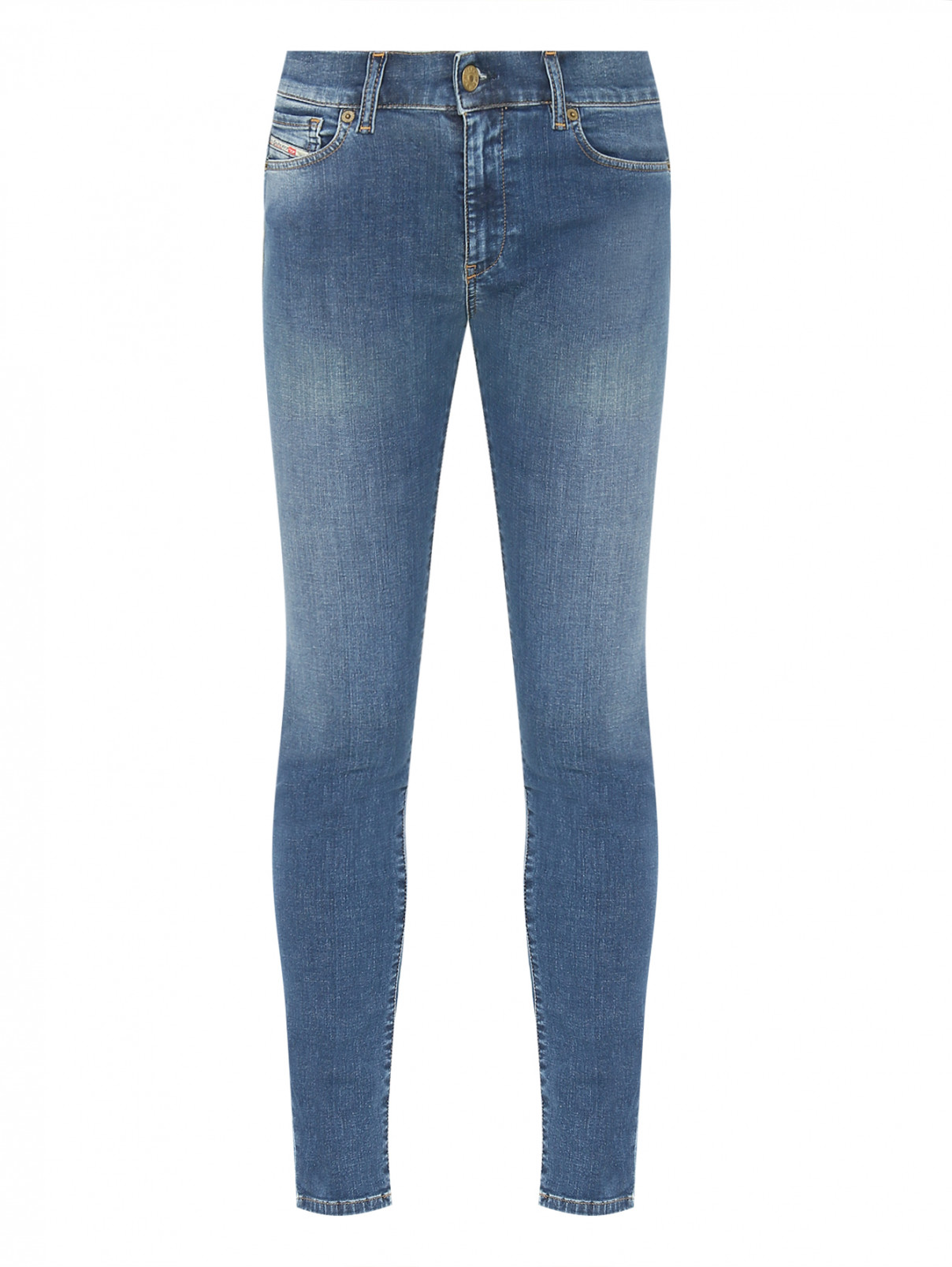 Узкие однотонные джинсы Diesel  –  Общий вид  – Цвет:  Синий
