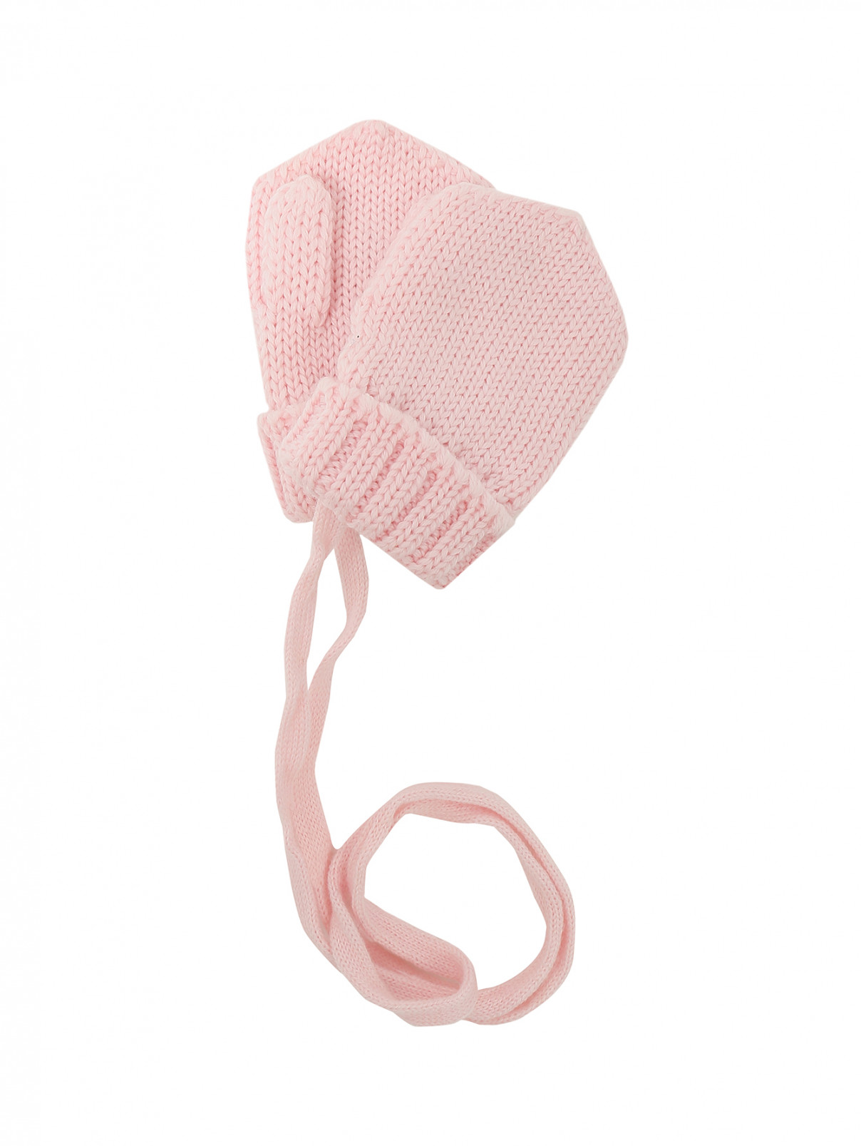 Трикотажные варежки из шерсти IL Trenino  –  Общий вид  – Цвет:  Розовый