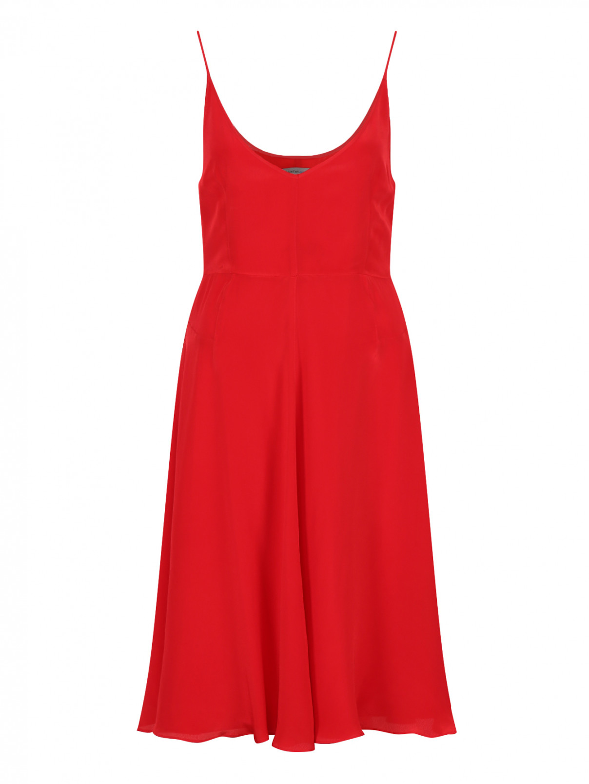 Легкое платье на бретелях Calvin Klein  –  Общий вид  – Цвет:  Красный