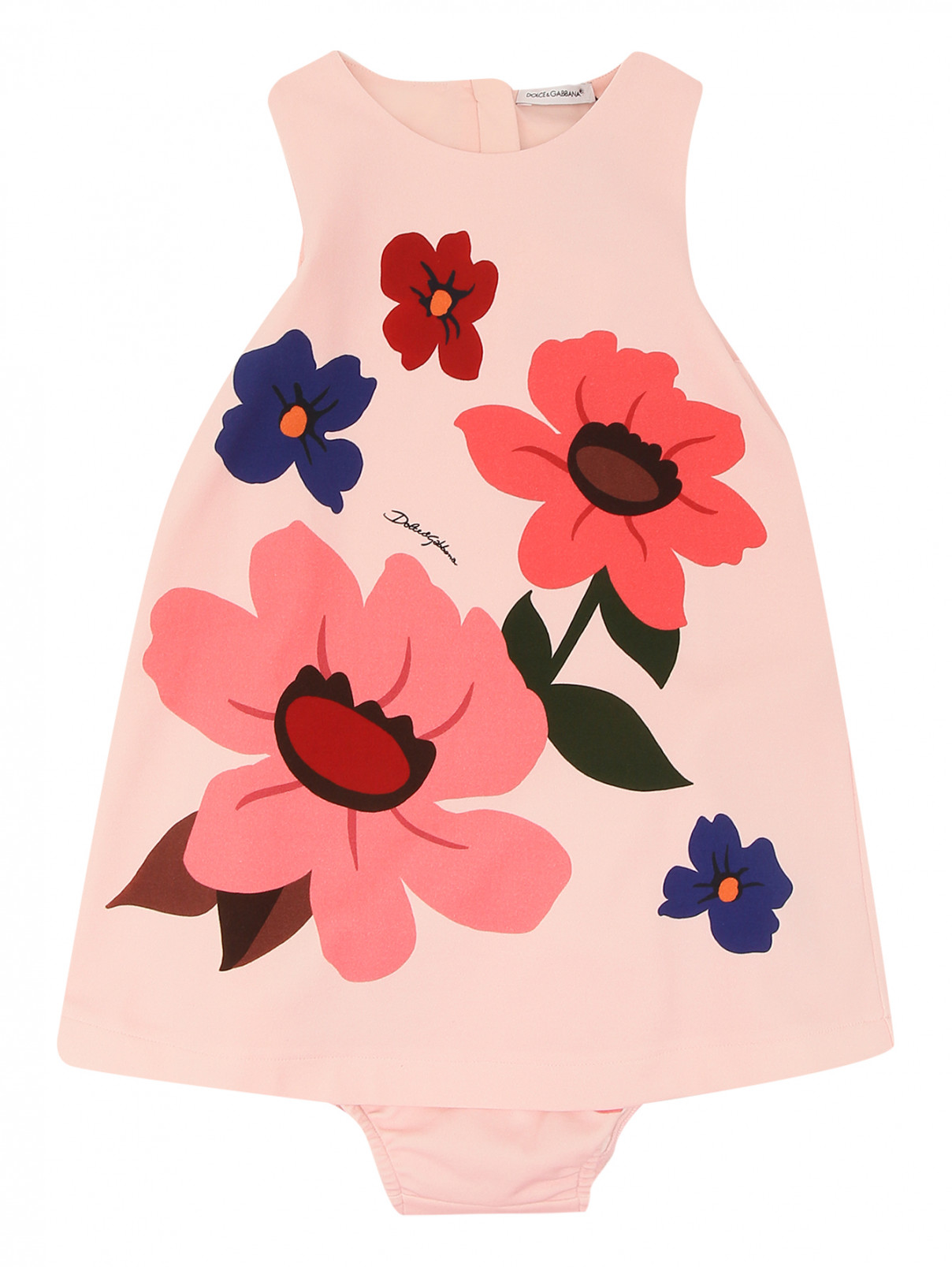 Хлопковое платье с узором Dolce & Gabbana  –  Общий вид  – Цвет:  Узор