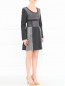 Платье из шерсти с контрастными вставками Alberta Ferretti  –  Модель Общий вид
