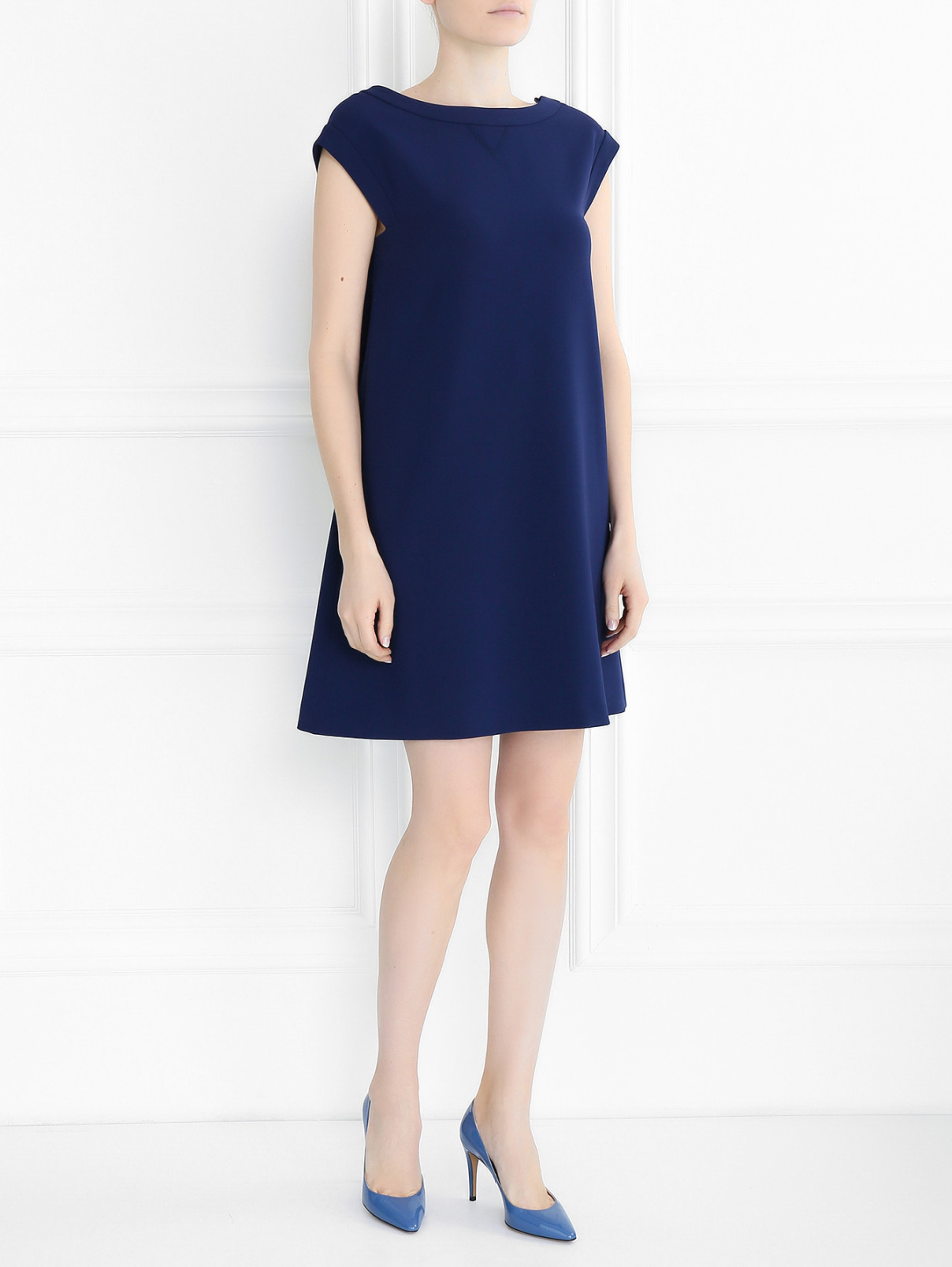 Платье без рукавов с вырезом на спине Moschino Boutique  –  Модель Общий вид  – Цвет:  Синий