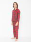 Пижама в клетку с нагрудным карманом Il Gufo  –  МодельОбщийВид