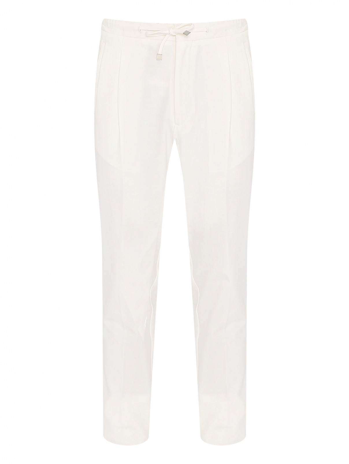 Трикотажные брюки с карманами LARDINI  –  Общий вид  – Цвет:  Белый