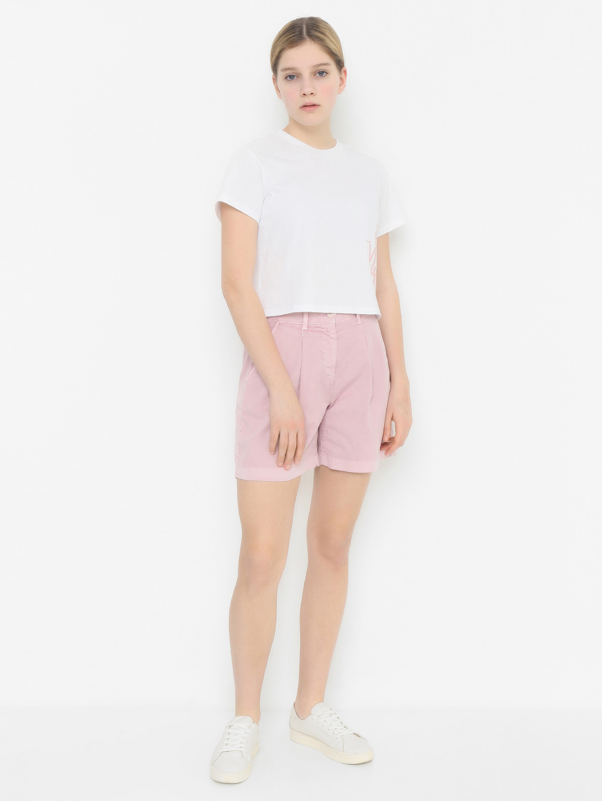 Однотонные шорты с карманами Aspesi  –  МодельОбщийВид  – Цвет:  Розовый