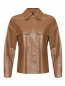 Куртка-рубашка из кожи с карманами Weekend Max Mara  –  Общий вид