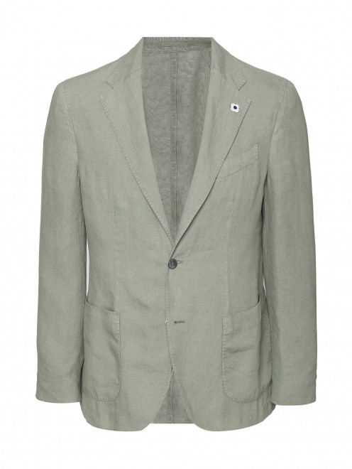 Пиджак из льна с карманами LARDINI - Общий вид