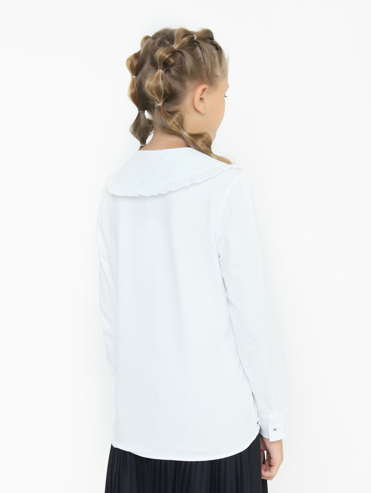Блуза с отложным воротником Aletta Couture  –  МодельВерхНиз1  – Цвет:  Белый