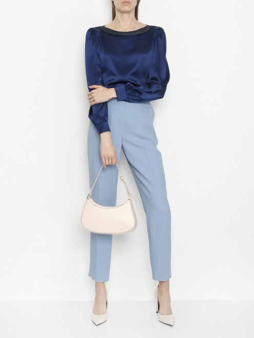Блуза из шелка с декоративной отделкой  Alberta Ferretti - МодельОбщийВид