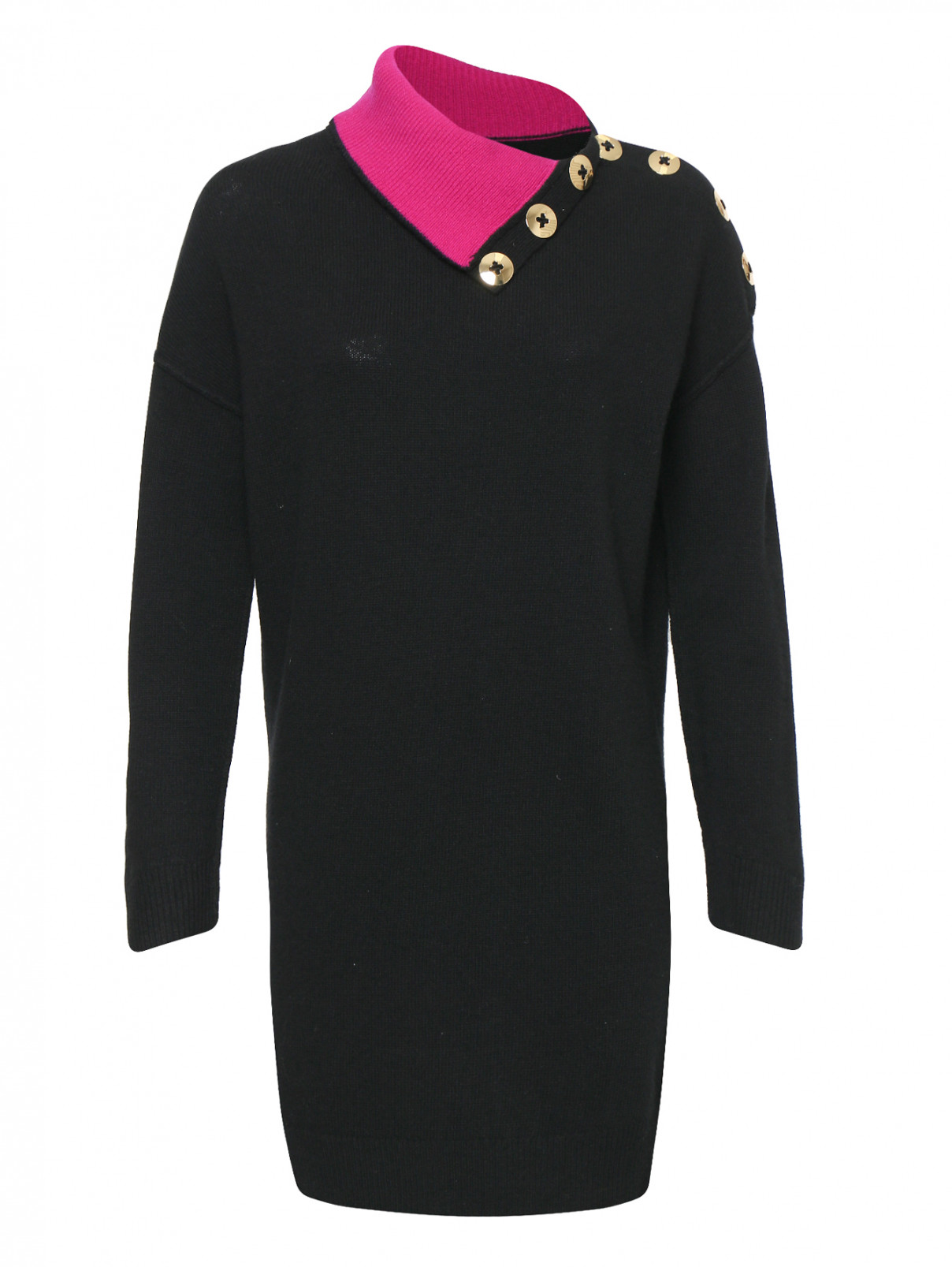 Платье из шерсти с декоративными пуговицами Marc Jacobs  –  Общий вид  – Цвет:  Черный