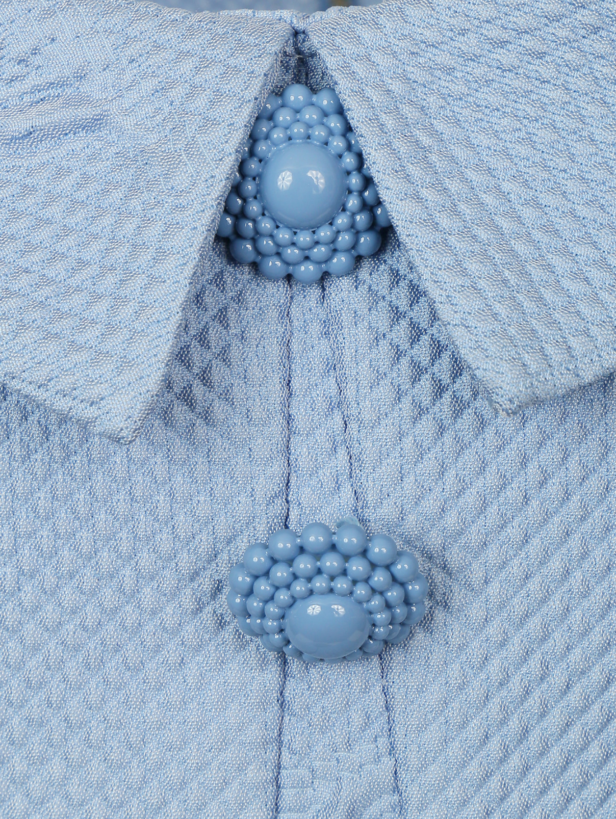 Платье жаккардовое с декоративными пуговицами MiMiSol  –  Деталь  – Цвет:  Синий