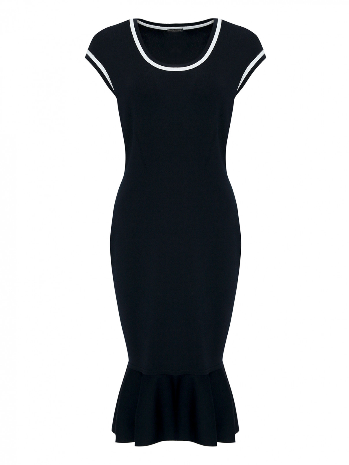 Платье трикотажное из вискозы Marina Rinaldi  –  Общий вид  – Цвет:  Синий