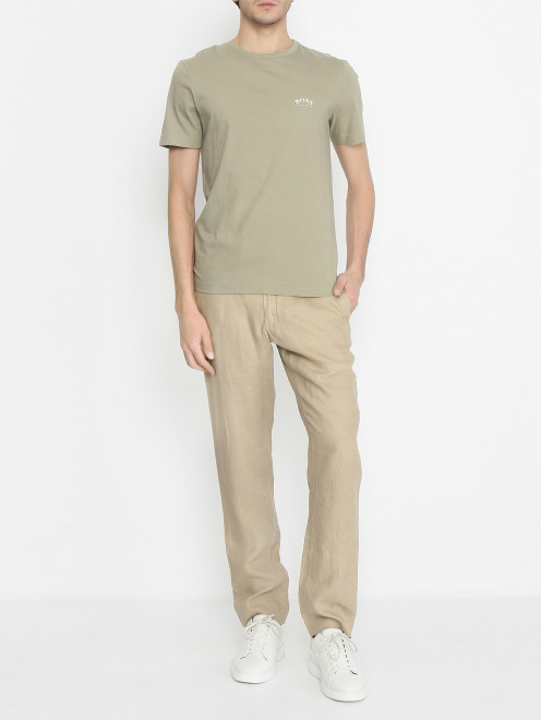 Брюки из льна зауженного кроя Polo Ralph Lauren - МодельОбщийВид