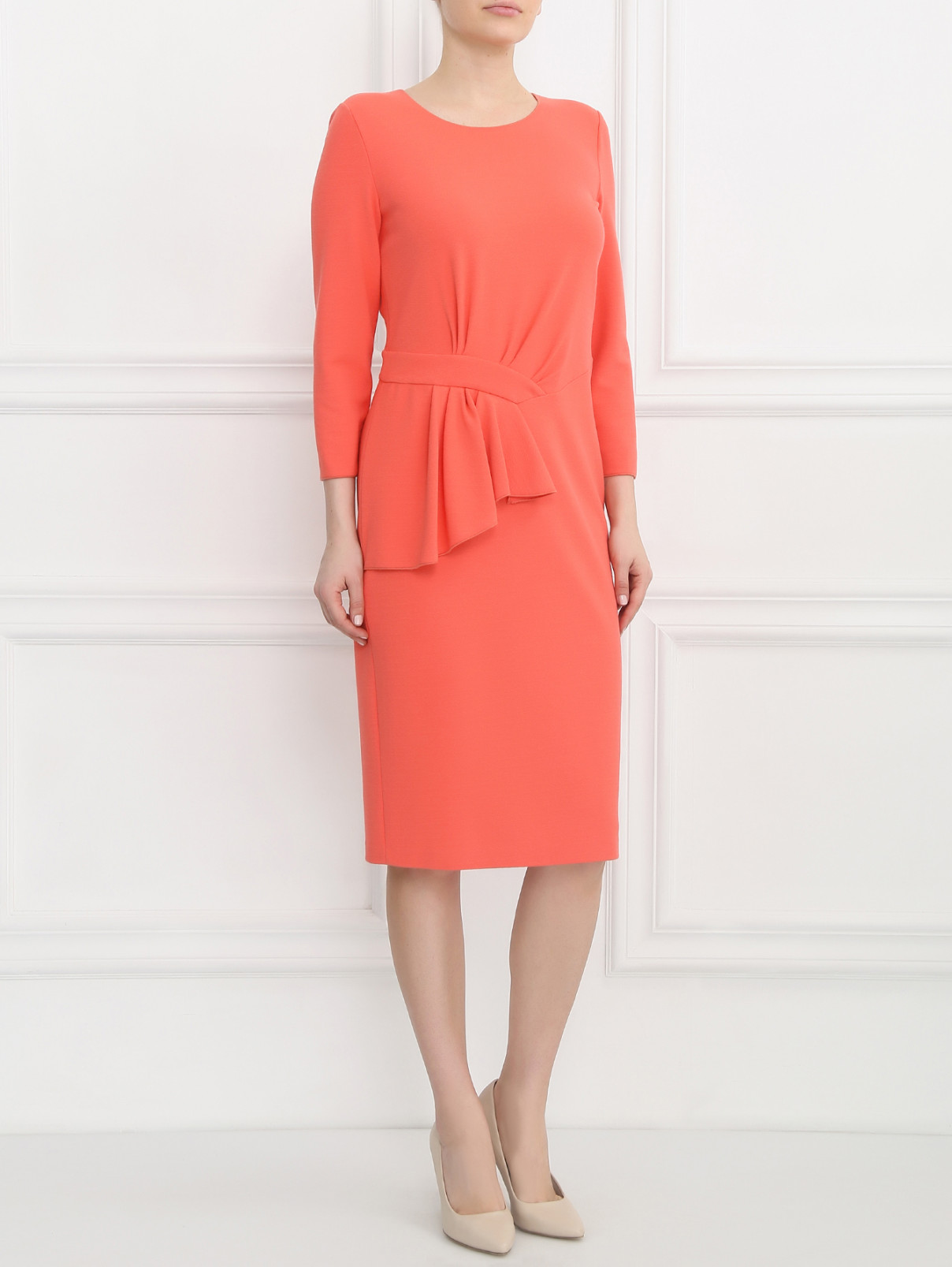 Платье с драпировкой Armani Collezioni  –  Модель Общий вид  – Цвет:  Розовый