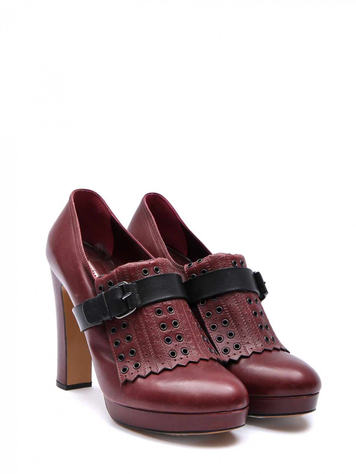 Туфли из кожи с контрастной отделкой Antonio Marras  –  Общий вид  – Цвет:  Красный