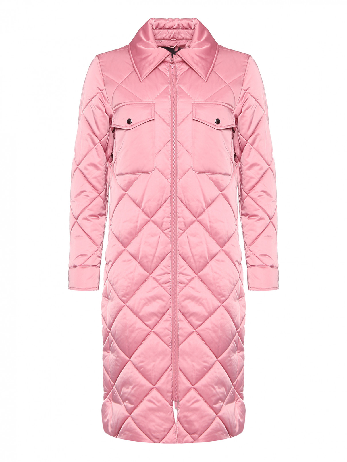 Удлиненная куртка на молнии Persona by Marina Rinaldi  –  Общий вид  – Цвет:  Розовый