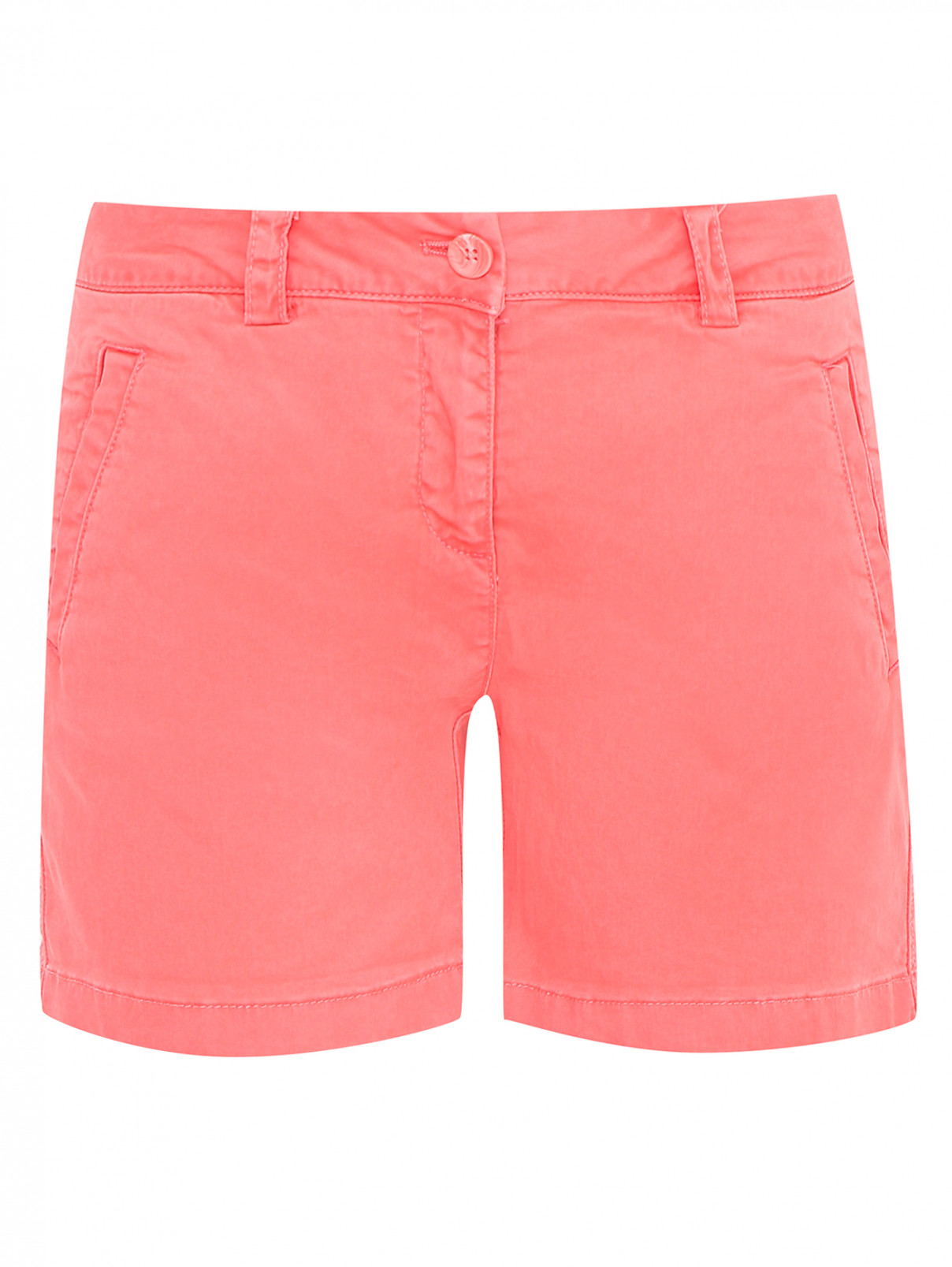 Однотонные шорты с карманами Comma  –  Общий вид  – Цвет:  Розовый