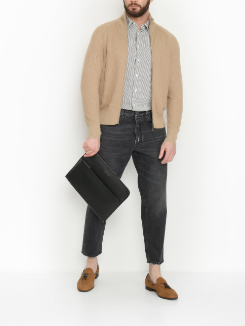 Джемпер из хлопка на молнии Piacenza Cashmere 1733 - МодельОбщийВид