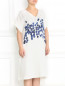 Платье из льна с принтом с завязками на спине Voyage by Marina Rinaldi  –  Модель Верх-Низ