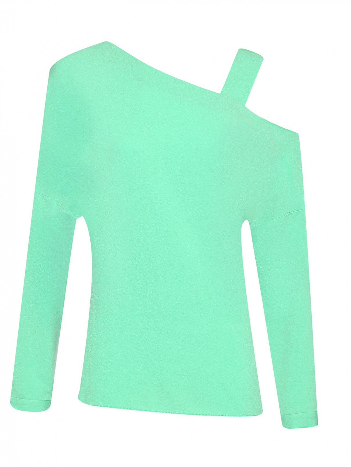 Блуза асимметричного кроя TIBI  –  Общий вид  – Цвет:  Зеленый