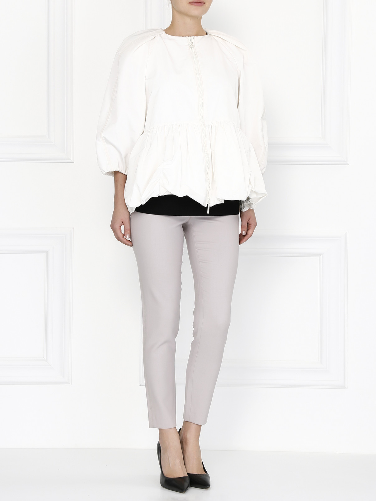 Куртка на молнии Moncler  –  Модель Общий вид  – Цвет:  Белый