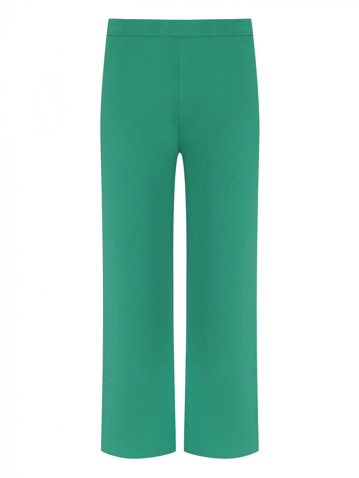 Трикотажные однотонные брюки Max Mara  –  Общий вид  – Цвет:  Зеленый