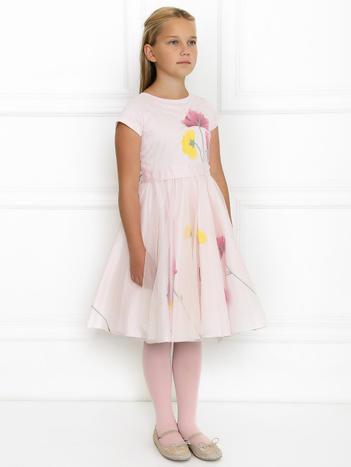 Платье с пышной юбкой и цветочным декором Aletta Couture - МодельВерхНиз