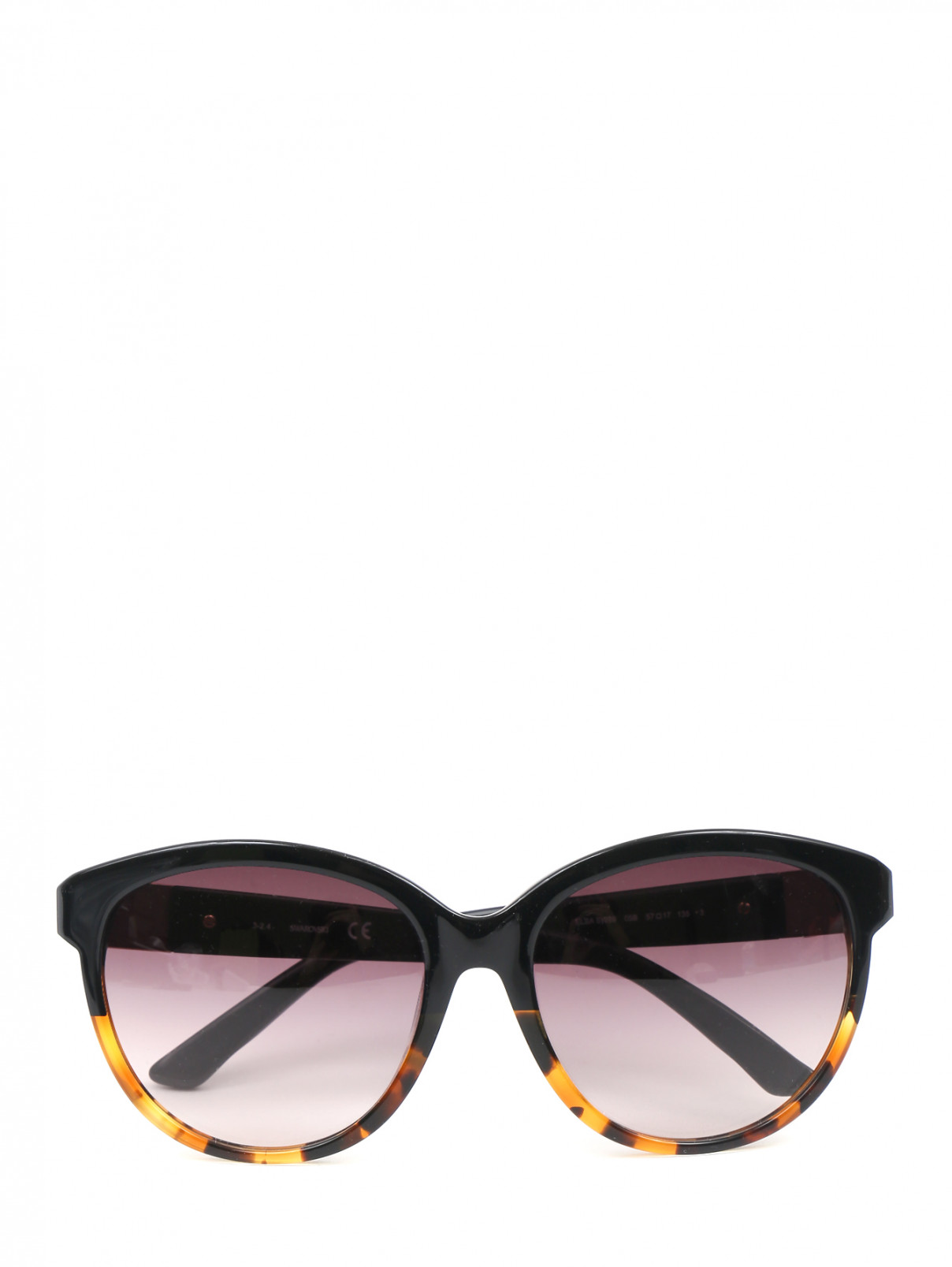 Солнцезащитные очки в пластиковой оправе с декором Swarovski  –  Общий вид  – Цвет:  Узор