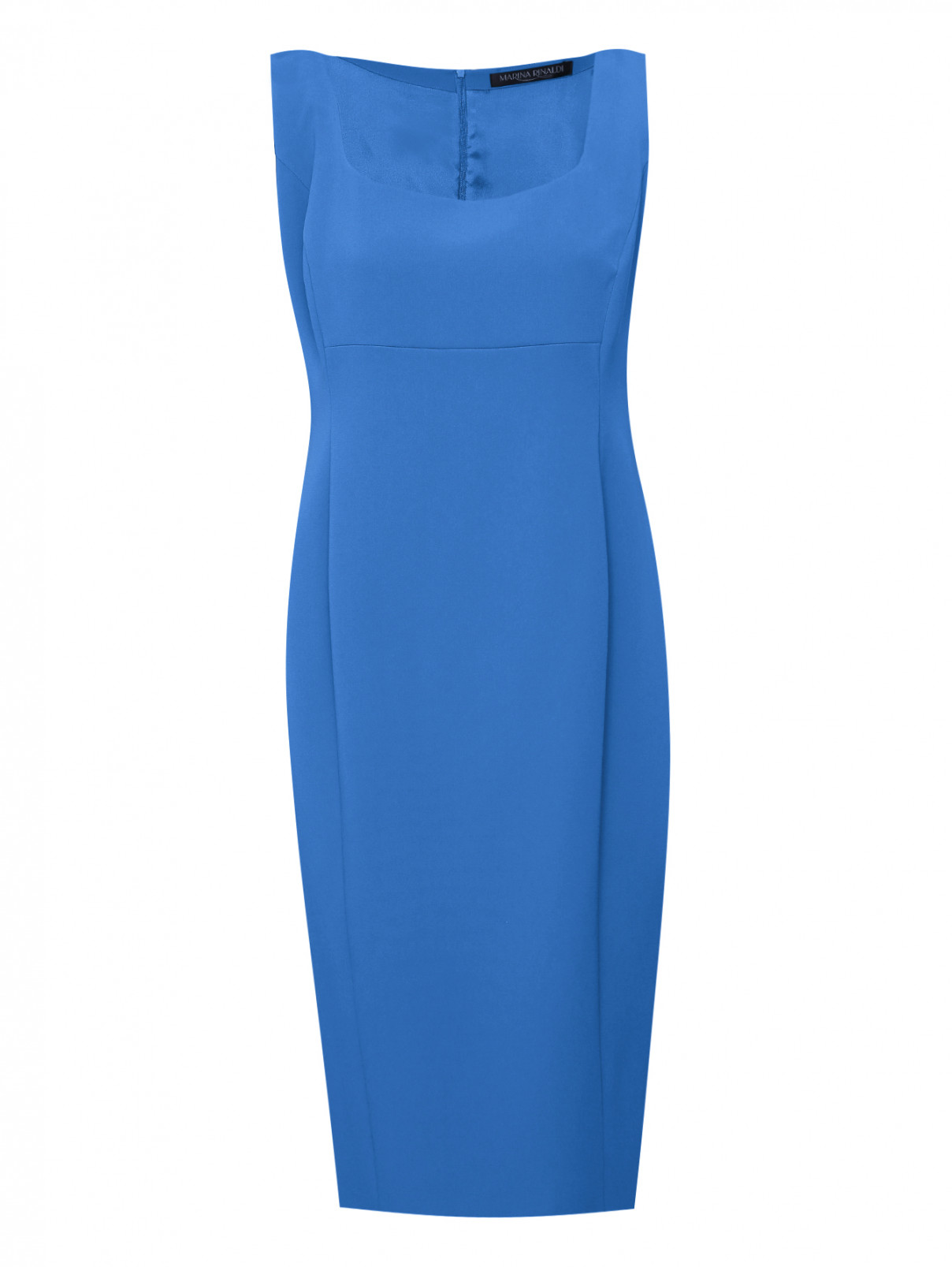 Платье-футляр без рукавов Marina Rinaldi  –  Общий вид  – Цвет:  Синий