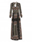 Платье-макси на бретелях с накидкой из ткани с принтом Etro  –  Общий вид