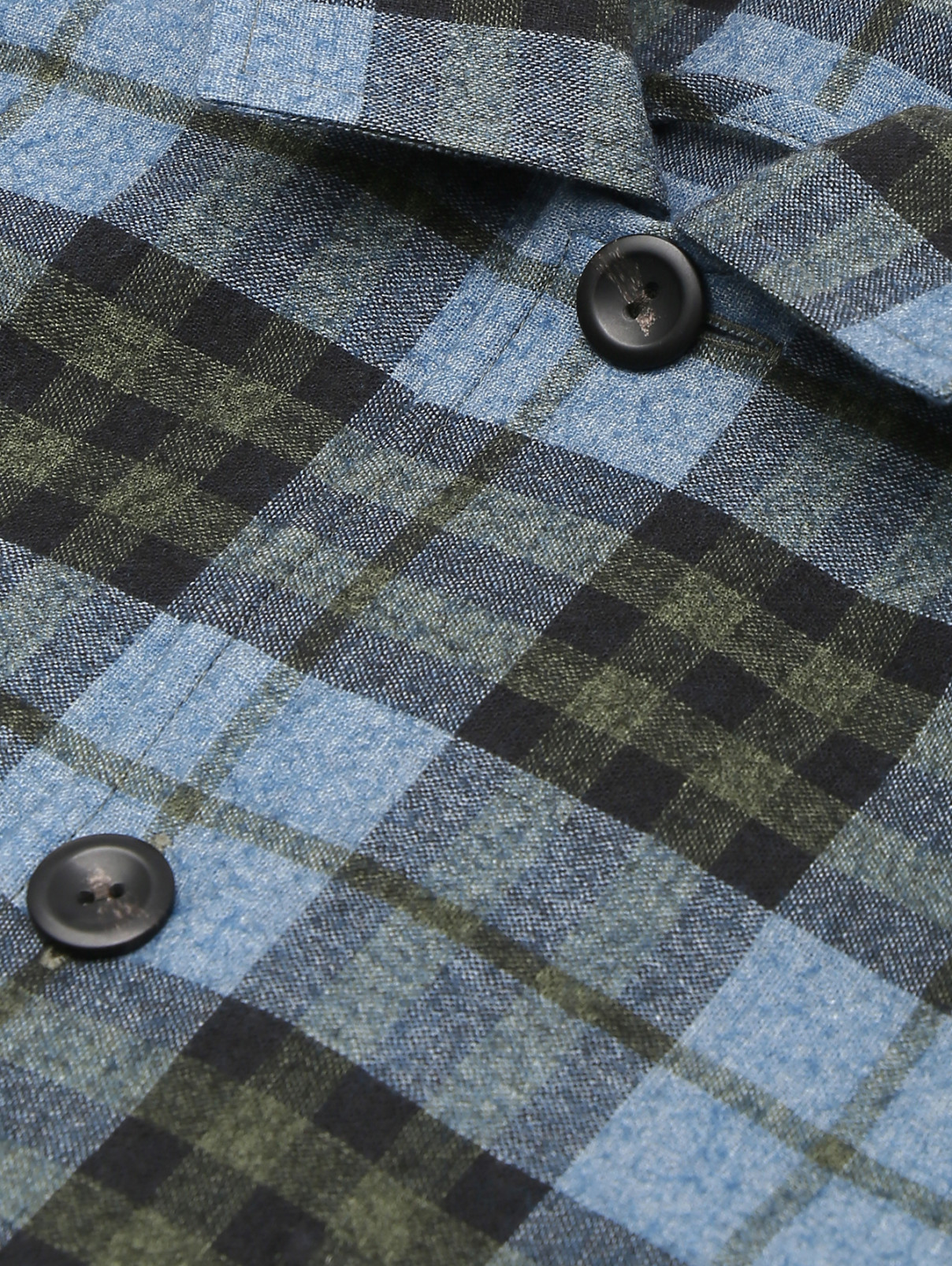 Рубашка из хлопка и шерсти с накладными карманами Eton  –  Деталь  – Цвет:  Узор