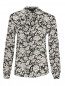 Комбинированная блуза из шелка с узором Weekend Max Mara  –  Общий вид