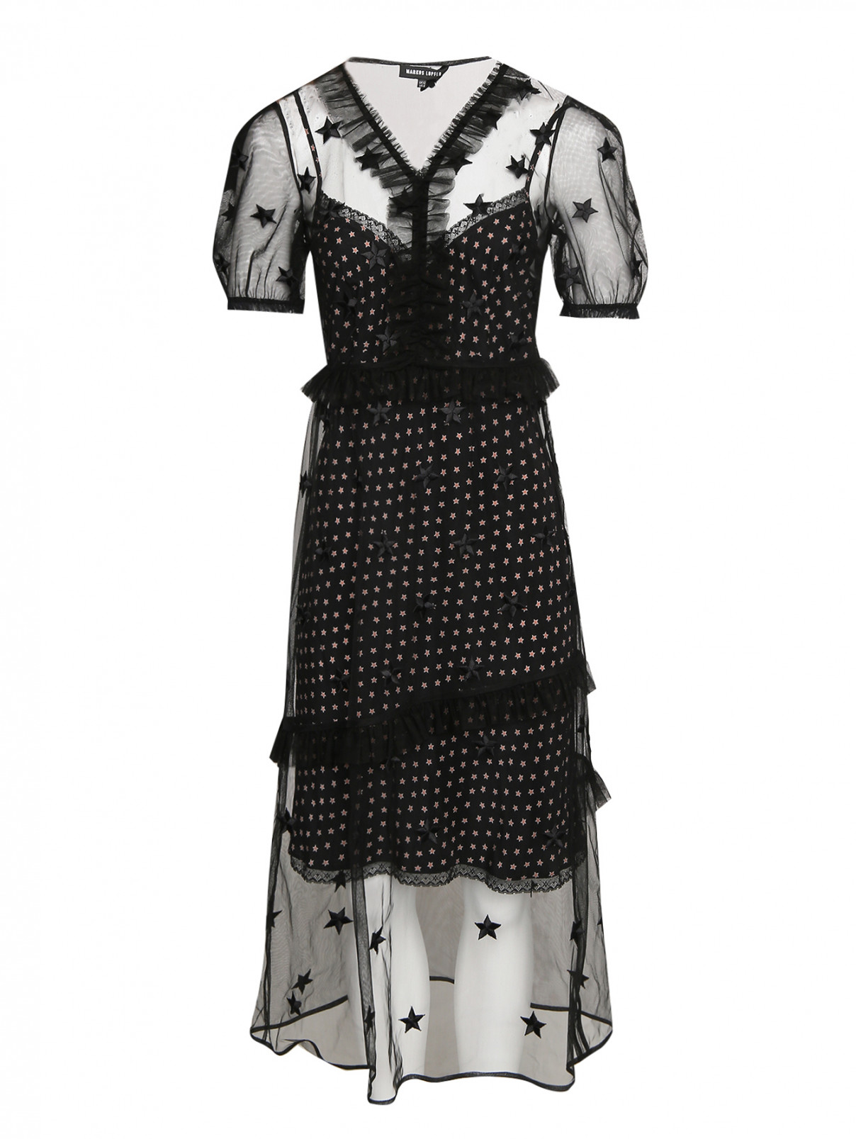 Платье с вышивкой Markus Lupfer  –  Общий вид  – Цвет:  Черный