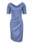 Платье-футляр из смешанной шерсти с драпировкой Emporio Armani  –  Общий вид
