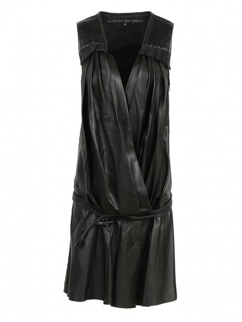 Кожаное мини-платье с поясом Barbara Bui - Общий вид