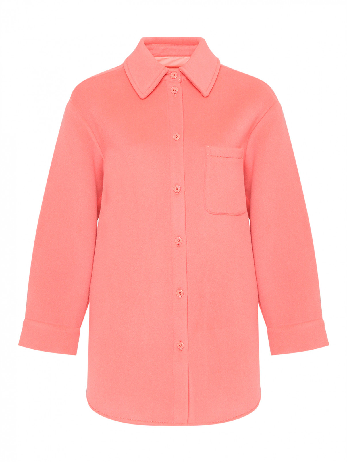 Пальто-рубашка из шерсти Max&Co  –  Общий вид  – Цвет:  Красный