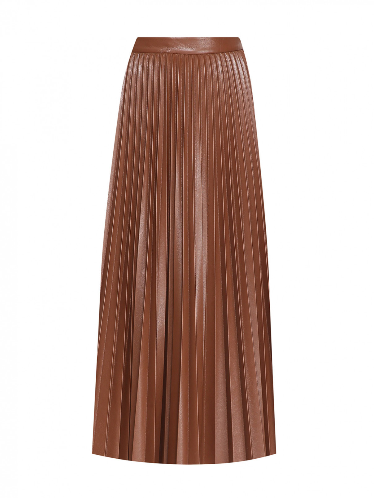 Плиссированная юбка-миди Weekend Max Mara  –  Общий вид  – Цвет:  Коричневый