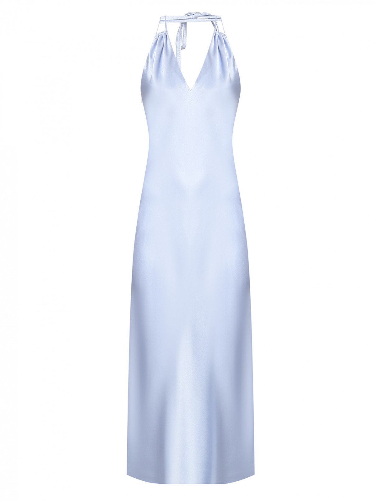 Платье-комбинация из шелка LARDINI  –  Общий вид  – Цвет:  Металлик
