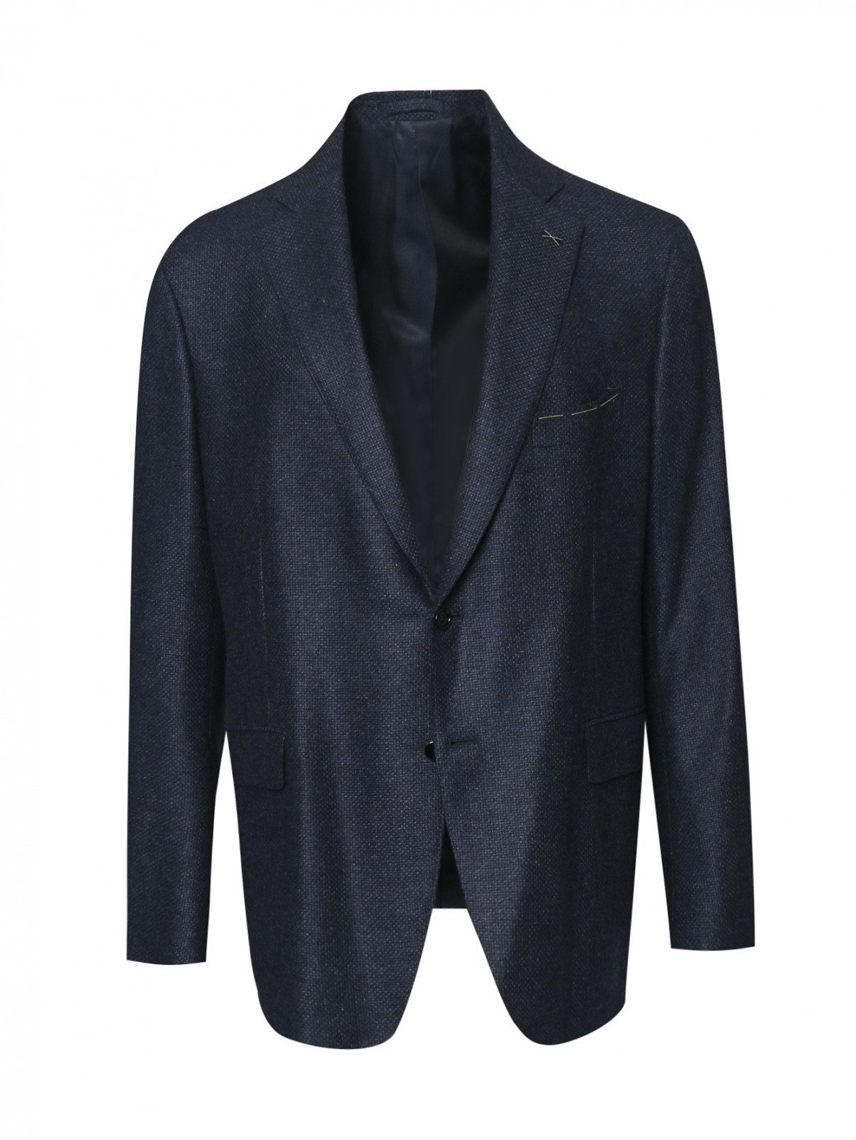 Пиджак однобортный из шерсти LARDINI  –  Общий вид  – Цвет:  Синий