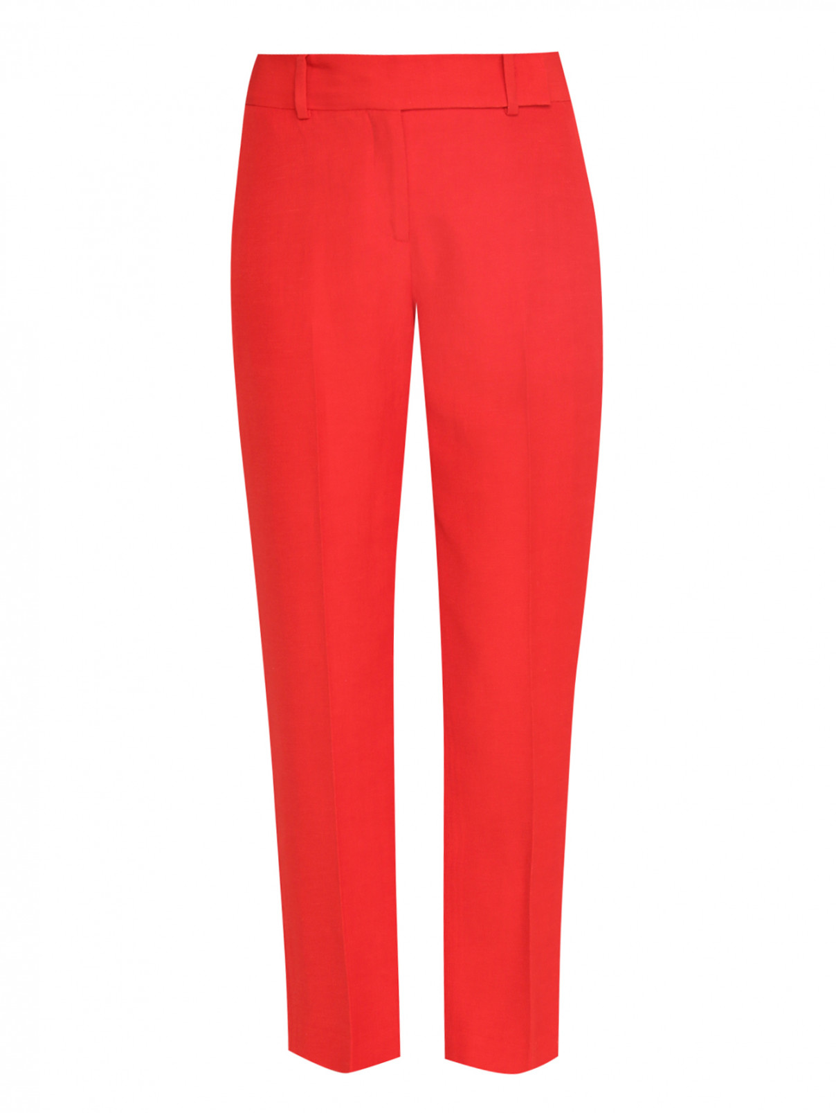 Укороченные брюки с боковыми карманами из льна Ermanno Scervino  –  Общий вид  – Цвет:  Красный