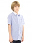 Рубашка с узором "полоска" и контрастной отделкой Armani Junior  –  Модель Верх-Низ